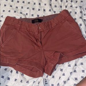J crew chino rust shorts